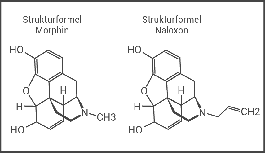 strukturfomel morphin und naloxon