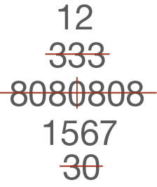 Mathematische Darstellung mit Zahlen und Linien.