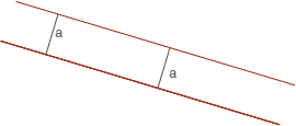 Grafische Darstellung von parallelen Linien mit markierten Segmenten.