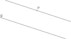 Grafische Darstellung von zwei Linien mit einem Punkt P zwischen ihnen.