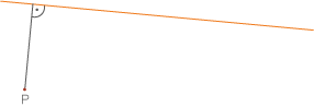 Diagramm mit einer Linie und einem Punkt P, zeigt eine geometrische Beziehung.