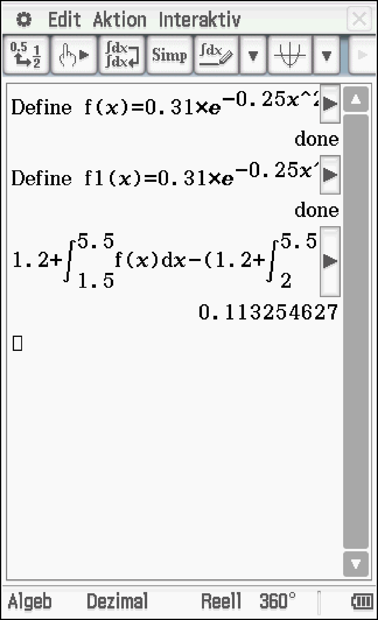 Mathematische Gleichungen und Berechnungen in einem Software-Interface.